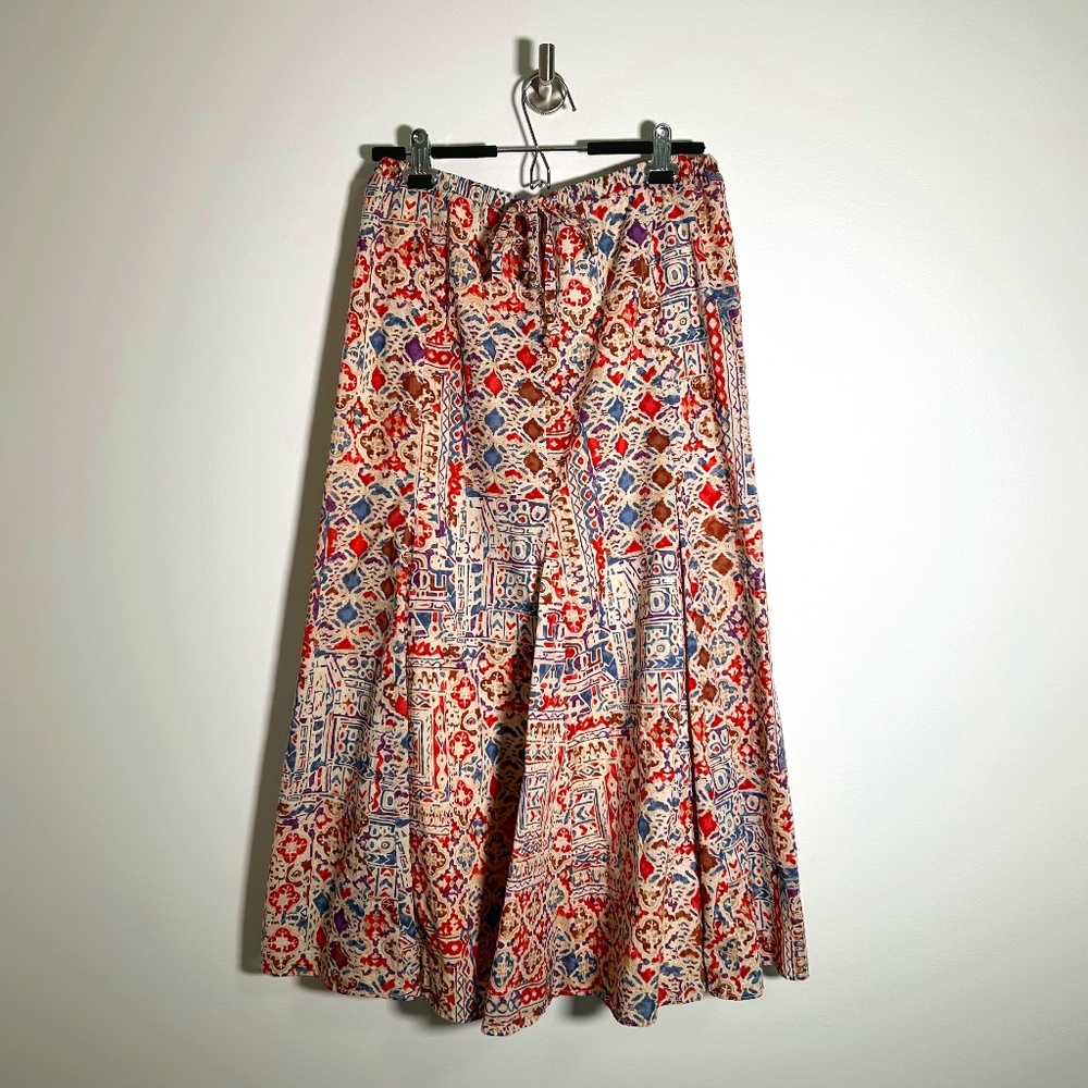 Lauren Ralph Lauren Jeans Co. Blue Red Long A Line Southwestern Print Sk…